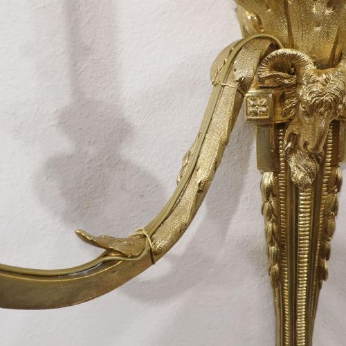 PAIR OF FRENCH BRONZE GILT TWIN ARM WALL LIGHTS - ADDITIONAL PHOTO 5