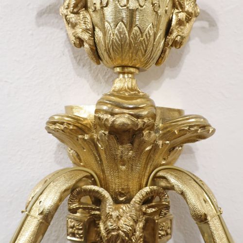 PAIR OF FRENCH BRONZE GILT TWIN ARM WALL LIGHTS - ADDITIONAL PHOTO 6