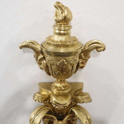 PAIR OF FRENCH BRONZE GILT TWIN ARM WALL LIGHTS - ADDITIONAL PHOTO 7