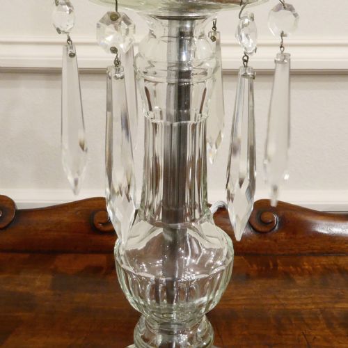 ART DECO CUT CRYSTAL GLASS TABLE LAMP - ADDITIONAL PHOTO 4