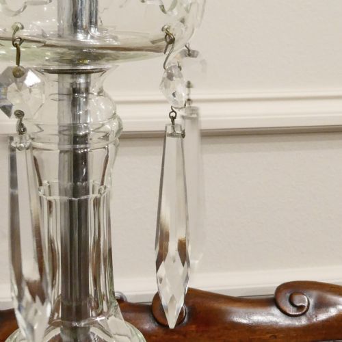 ART DECO CUT CRYSTAL GLASS TABLE LAMP - ADDITIONAL PHOTO 5