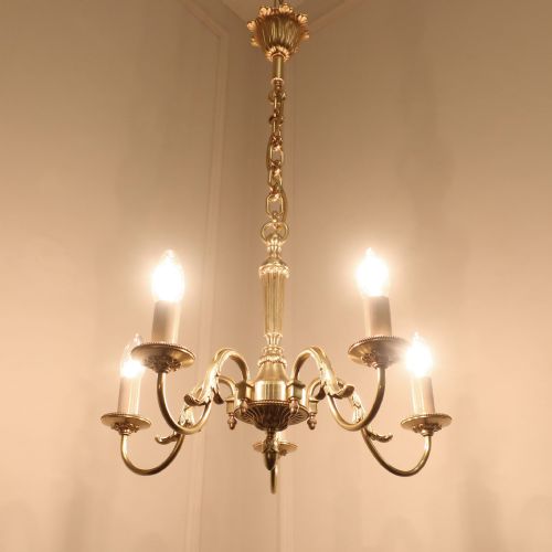 fig 3. French Gilt Bronze Five Arm Chandelier by Petitot