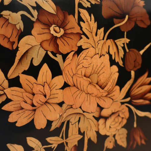 VICTORIAN EBONISED MARQUETRY CREDENZA SIDE CABINET - ADDITIONAL PHOTO 4