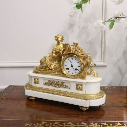French 19th Century Gilt Bronze Mantel Clock by Leroy
