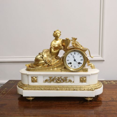 fig 1. French 19th Century Gilt Bronze Mantel Clock by Leroy