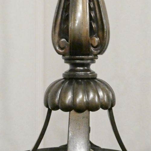 PAIR OF ART NOUVEAU BRONZE PENDANT LANTERNS ATTRIBUTED TO FC OSLER - ADDITIONAL PHOTO 4