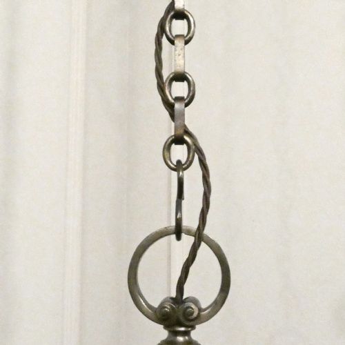 PAIR OF ART NOUVEAU BRONZE PENDANT LANTERNS ATTRIBUTED TO FC OSLER - ADDITIONAL PHOTO 8