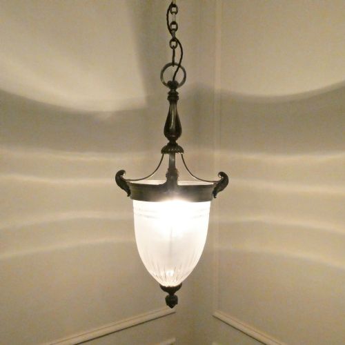 PAIR OF ART NOUVEAU BRONZE PENDANT LANTERNS ATTRIBUTED TO FC OSLER - ADDITIONAL PHOTO 12