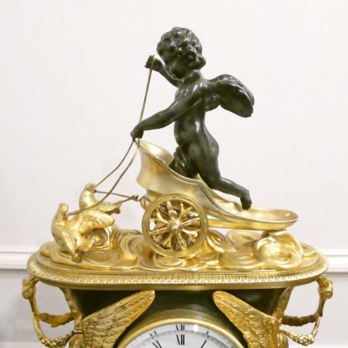 fig 4. French Bronze & Gilt Bronze Mantel Clock Set by Japy Freres