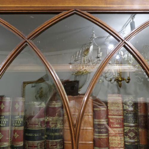 GEORGIAN MAHOGANY SECRETAIRE BOOKCASE - ADDITIONAL PHOTO 4
