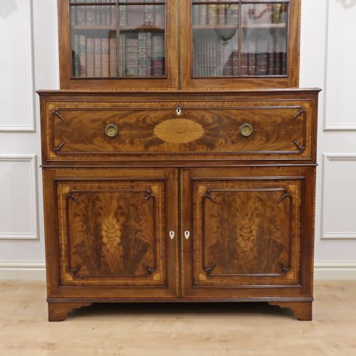 GEORGIAN MAHOGANY SECRETAIRE BOOKCASE - ADDITIONAL PHOTO 8