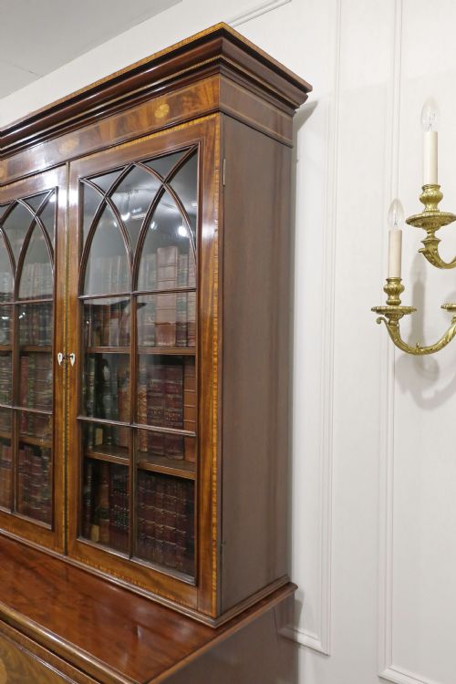 GEORGIAN MAHOGANY SECRETAIRE BOOKCASE - ADDITIONAL PHOTO 21