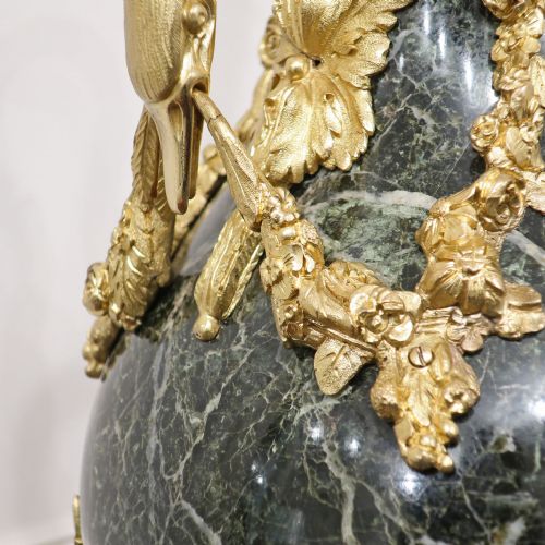 PAIR OF FRENCH LOUIS XVI STYLE MARBLE GILT BRONZE TABLE LAMPS - ADDITIONAL PHOTO 7