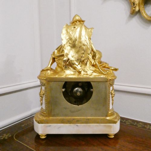 FRENCH GILT BRONZE MARBLE MANTEL CLOCK BY JAPY FRERES - ADDITIONAL PHOTO 12