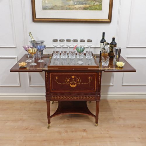 EDWARDIAN MAHOGANY MARQUETRY DRINKS TABLE - ADDITIONAL PHOTO 1