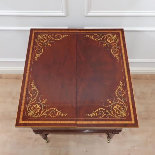 EDWARDIAN MAHOGANY MARQUETRY DRINKS TABLE - ADDITIONAL PHOTO 2