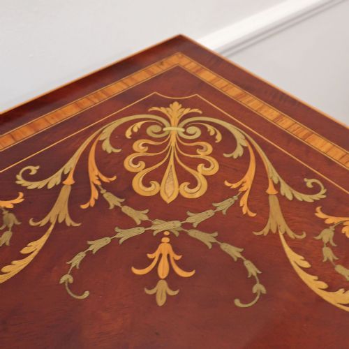EDWARDIAN MAHOGANY MARQUETRY DRINKS TABLE - ADDITIONAL PHOTO 4