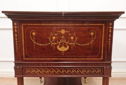 EDWARDIAN MAHOGANY MARQUETRY DRINKS TABLE - ADDITIONAL PHOTO 5