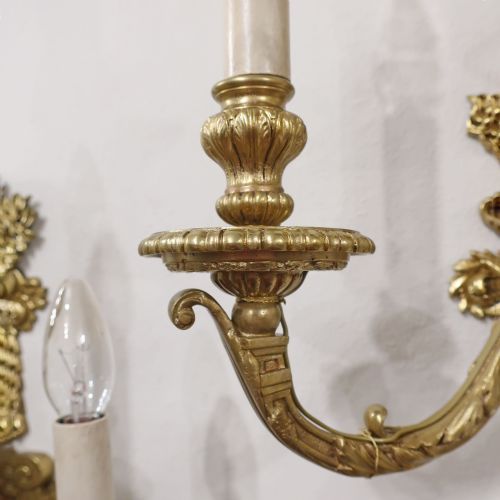 PAIR OF LOUIS XIV STYLE GILT BRONZE WALL LIGHTS - ADDITIONAL PHOTO 7