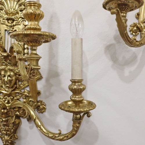 PAIR OF LOUIS XIV STYLE GILT BRONZE WALL LIGHTS - ADDITIONAL PHOTO 9