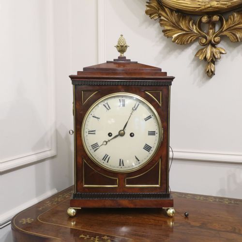 GEORGIAN MAHOGANY BRACKET CLOCK - ADDITIONAL PHOTO 1