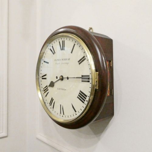 GEORGIAN TWIN FUSEE WALL CLOCK BY JAMES MURRAY OF LONDON - ADDITIONAL PHOTO 1