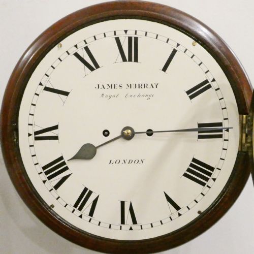 GEORGIAN TWIN FUSEE WALL CLOCK BY JAMES MURRAY OF LONDON - ADDITIONAL PHOTO 2