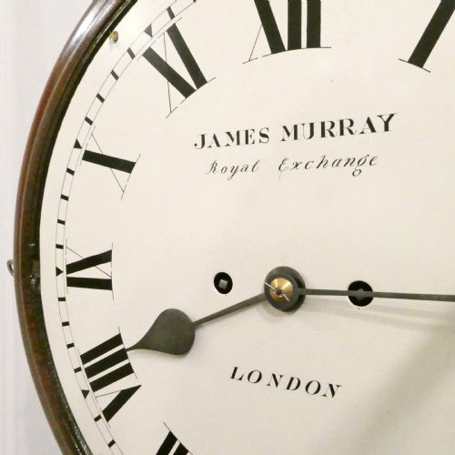 GEORGIAN TWIN FUSEE WALL CLOCK BY JAMES MURRAY OF LONDON - ADDITIONAL PHOTO 3