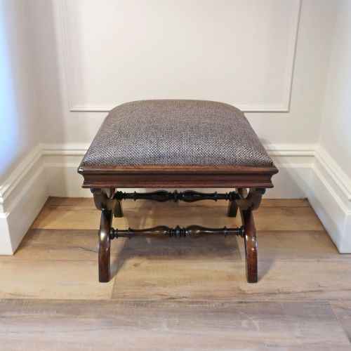 EARLY VICTORIAN ROSEWOOD STOOL - ADDITIONAL PHOTO 1