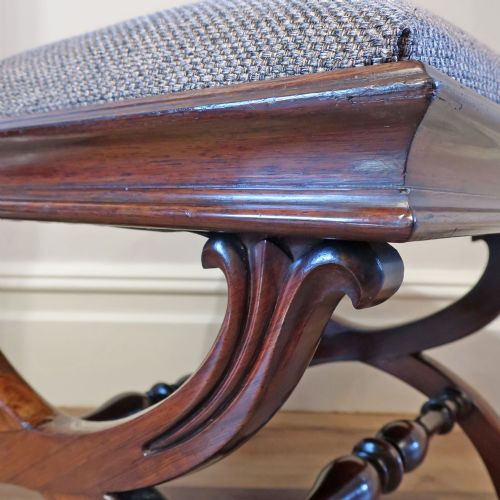 EARLY VICTORIAN ROSEWOOD STOOL - ADDITIONAL PHOTO 4