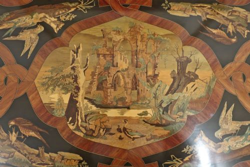 FRENCH LOUIS XV STYLE MARQUETRY BUREAU PLAT TABLE - ADDITIONAL PHOTO 2