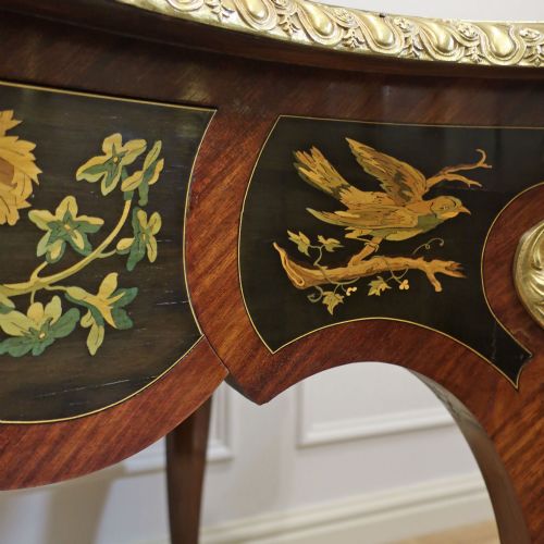 FRENCH LOUIS XV STYLE MARQUETRY BUREAU PLAT TABLE - ADDITIONAL PHOTO 10