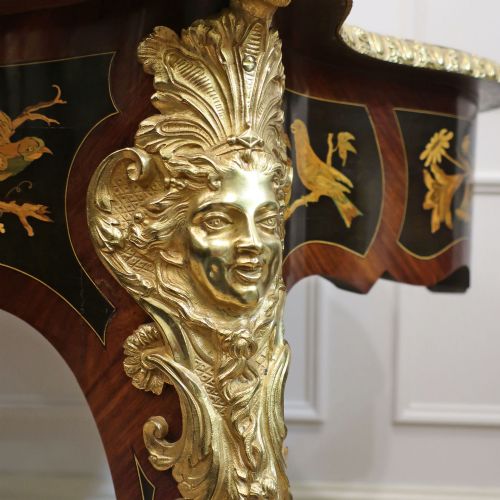 FRENCH LOUIS XV STYLE MARQUETRY BUREAU PLAT TABLE - ADDITIONAL PHOTO 13