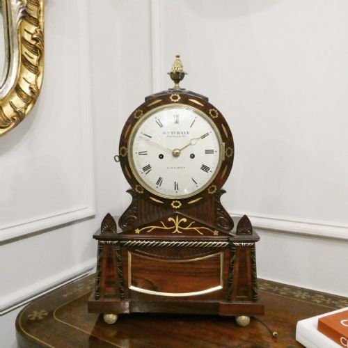 GEORGIAN ROSEWOOD BRACKET CLOCK BY TURNER OF LONDON