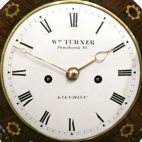 GEORGIAN ROSEWOOD BRACKET CLOCK BY TURNER OF LONDON - ADDITIONAL PHOTO 1