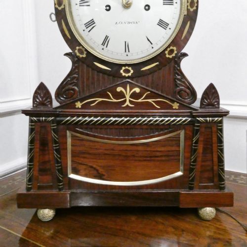 GEORGIAN ROSEWOOD BRACKET CLOCK BY TURNER OF LONDON - ADDITIONAL PHOTO 2