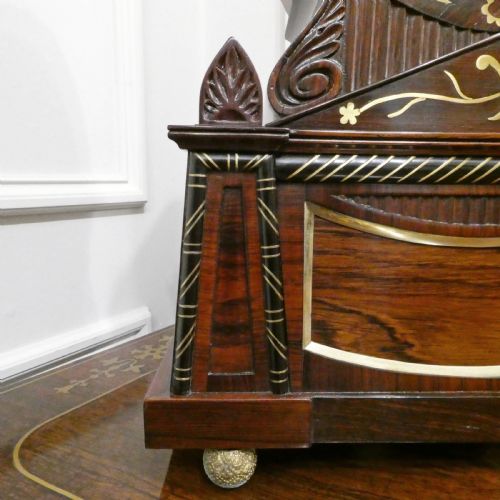 GEORGIAN ROSEWOOD BRACKET CLOCK BY TURNER OF LONDON - ADDITIONAL PHOTO 3