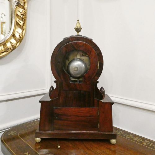 GEORGIAN ROSEWOOD BRACKET CLOCK BY TURNER OF LONDON - ADDITIONAL PHOTO 9