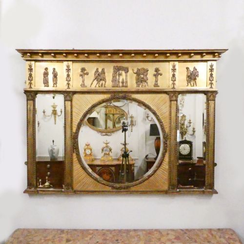 VICTORIAN GILT WALL MIRROR IN THE REGENCY STYLE