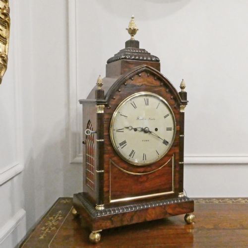 WILLIAM IV ROSEWOOD BRACKET CLOCK BY BARBER NORTH OF YORK - ADDITIONAL PHOTO 1