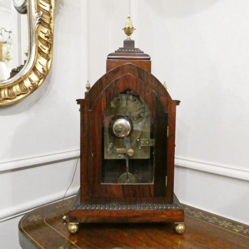 WILLIAM IV ROSEWOOD BRACKET CLOCK BY BARBER NORTH OF YORK - ADDITIONAL PHOTO 13