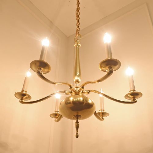 ART NOUVEAU GILT BRONZE CHANDELIER BY GEC - ADDITIONAL PHOTO 2