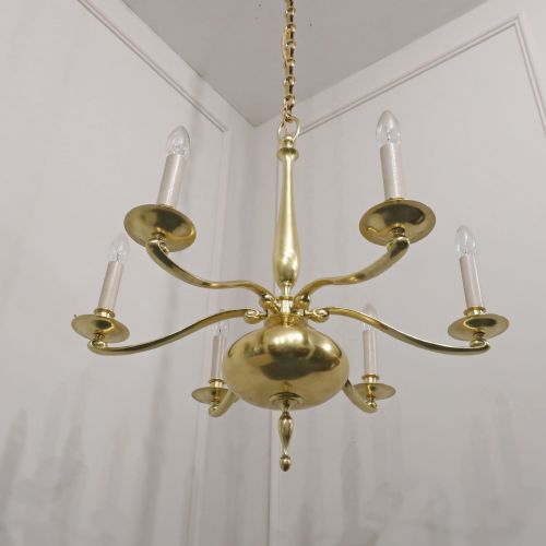 ART NOUVEAU GILT BRONZE CHANDELIER BY GEC - ADDITIONAL PHOTO 3
