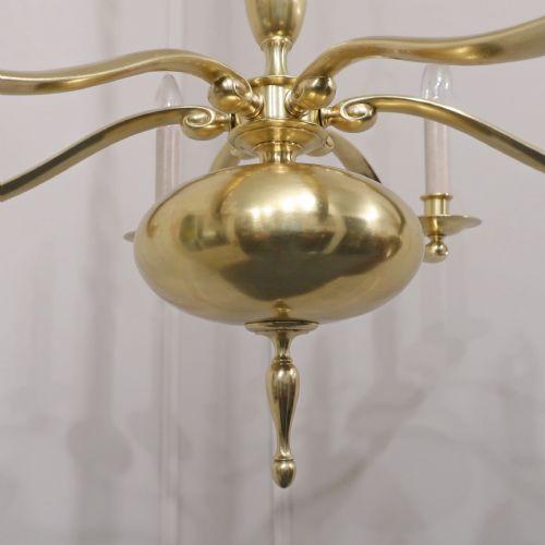 ART NOUVEAU GILT BRONZE CHANDELIER BY GEC - ADDITIONAL PHOTO 4