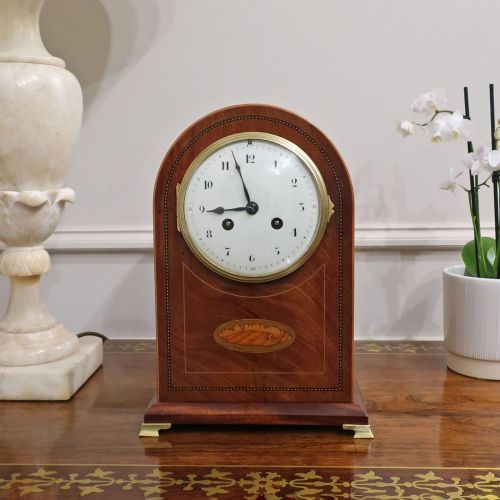 FRENCH BELLE EPOQUE MAHOGANY MANTEL CLOCK