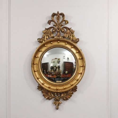 REGENCY GILTWOOD CONVEX WALL MIRROR