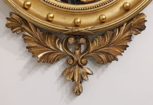 REGENCY GILTWOOD CONVEX WALL MIRROR - ADDITIONAL PHOTO 1