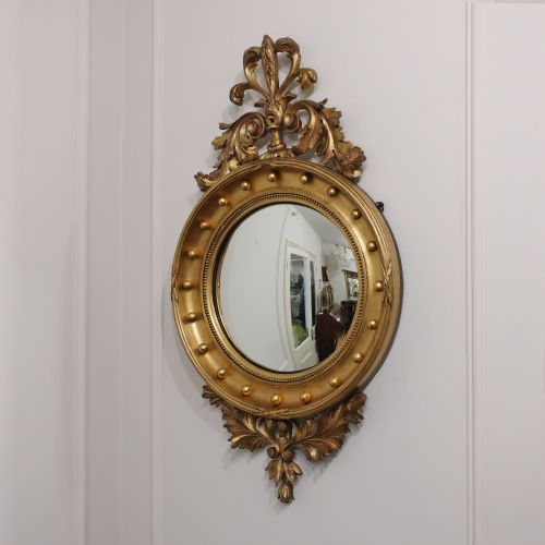 REGENCY GILTWOOD CONVEX WALL MIRROR - ADDITIONAL PHOTO 7