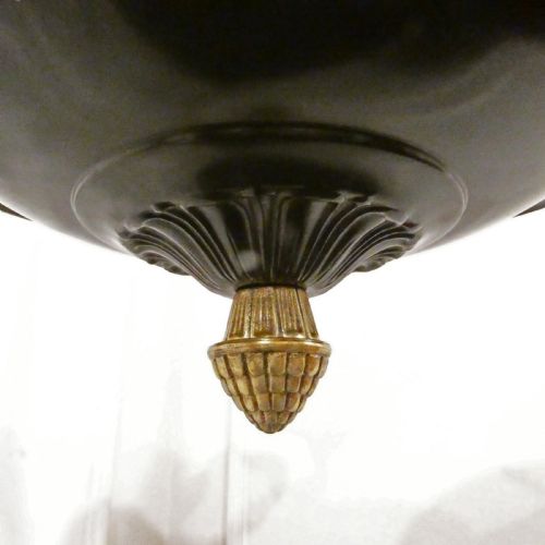ART DECO BRONZE ALABASTER CHANDELIER IN THE EMPIRE STYLE - ADDITIONAL PHOTO 9