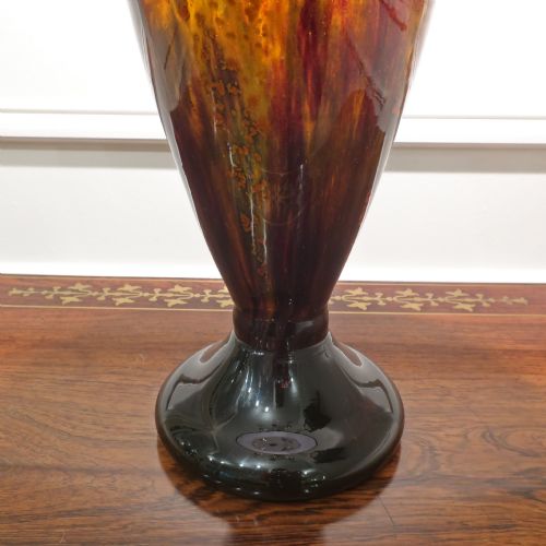 ART DECO MOTTLED GLASS TABLE LAMP IN THE STYLE OF CHARLES SCHNEIDER - ADDITIONAL PHOTO 2